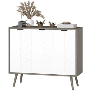 Modern sideboard with adjustable shelves and 3 doors, grey