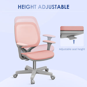 Office chair with mesh backrest, pink