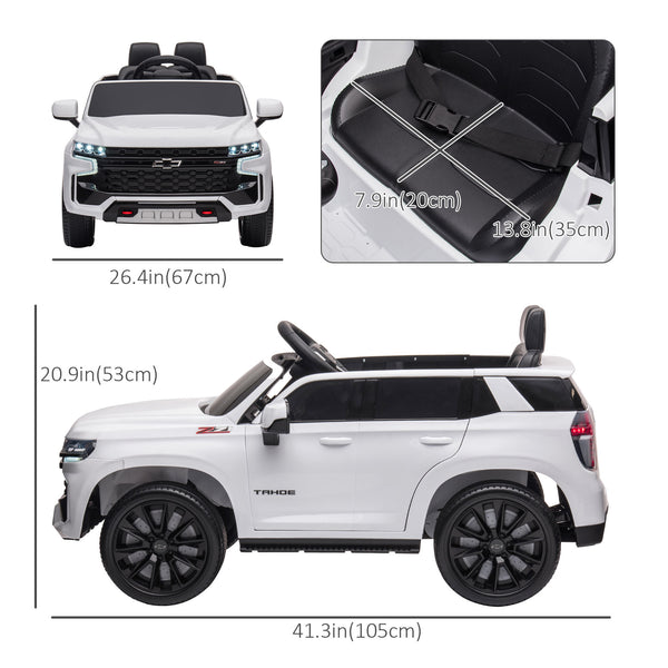 Licensed Chevrolet Tahoe 12V with Parental Remote, White