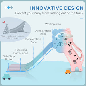 3 in 1 slide for toddlers with pink lion design