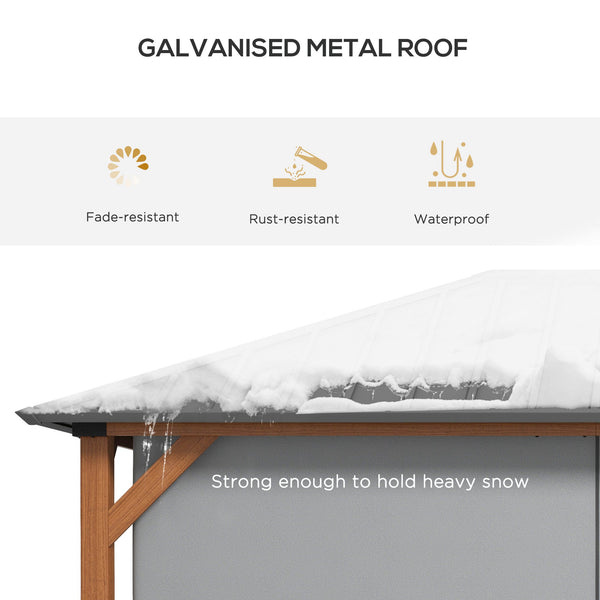 13' x 10' Hardtop Gazebo with Netting Sidewalls and Curtains, Galvanized Steel Outdoor Gazebo Canopy for Garden