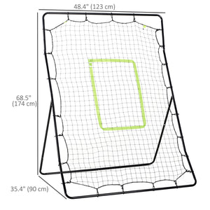 Rebound net with striking zone 