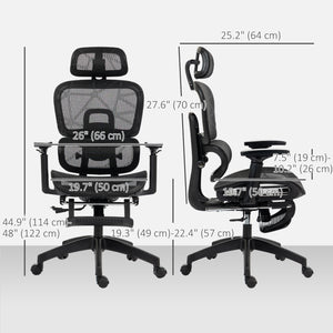 Mesh office chair with 3D armrests, black