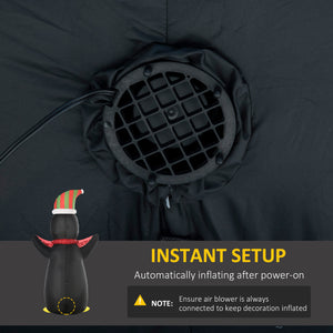 8ft Inflatable Christmas Penguin with LED Lights