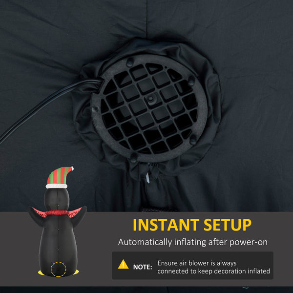 8ft Inflatable Christmas Penguin with LED Lights