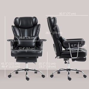 Massage office chair with 6-point vibration, black