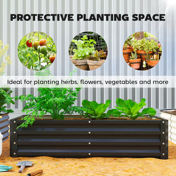 Galvanized raised planter, black 