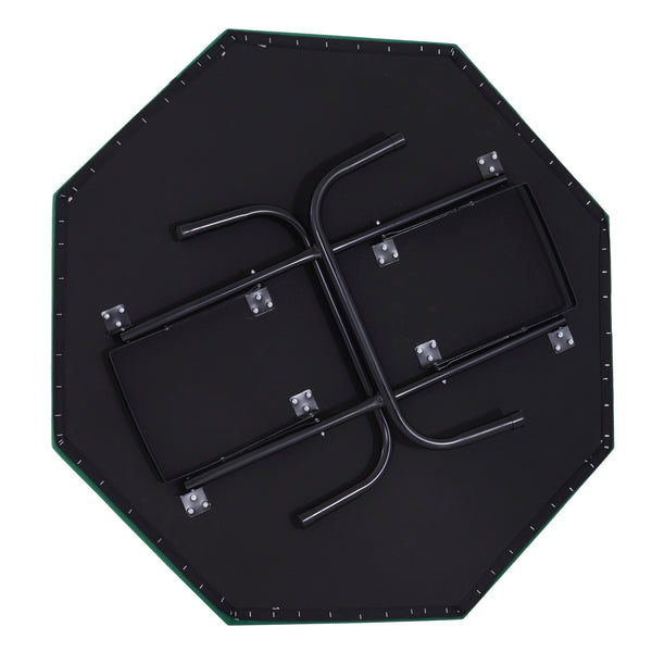 8-Player Folding Poker Table with Cup Holders, Green