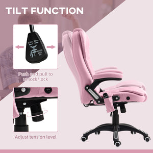 Office chair with 6 vibrating massage points, pink