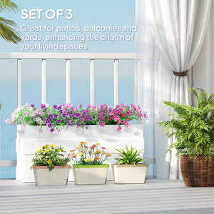 Set of 3 self-watering flower pots