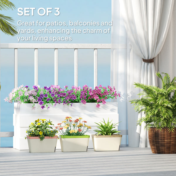 Set of 3 self-watering flower pots
