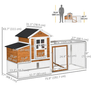 Waterproof chicken coop for 2 to 4 hens with nesting box