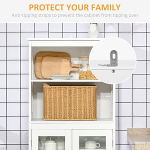 4-door pantry with adjustable shelf, white