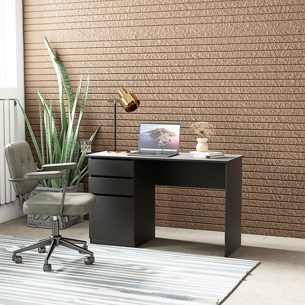 Computer desk with storage, drawers and cabinet, black