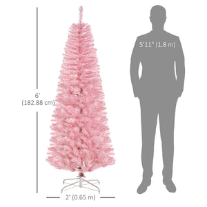 6ft Pink Pop-Up Artificial Christmas Tree