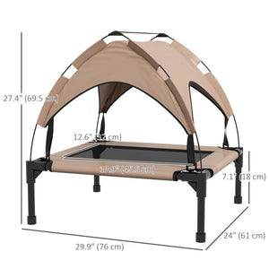 Elevated cooling dog bed with washable breathable mesh canopy