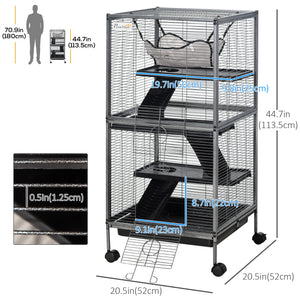 4-Tier Rolling Cage for Rodents