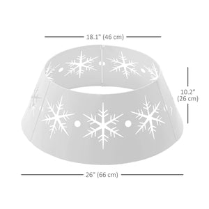 26" Christmas Tree Skirt with White Snowflake Pattern