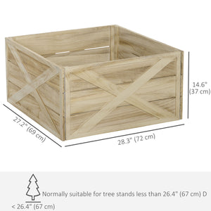 Christmas tree skirt with light aged wood finish