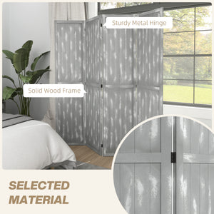 Folding room divider screen, gray