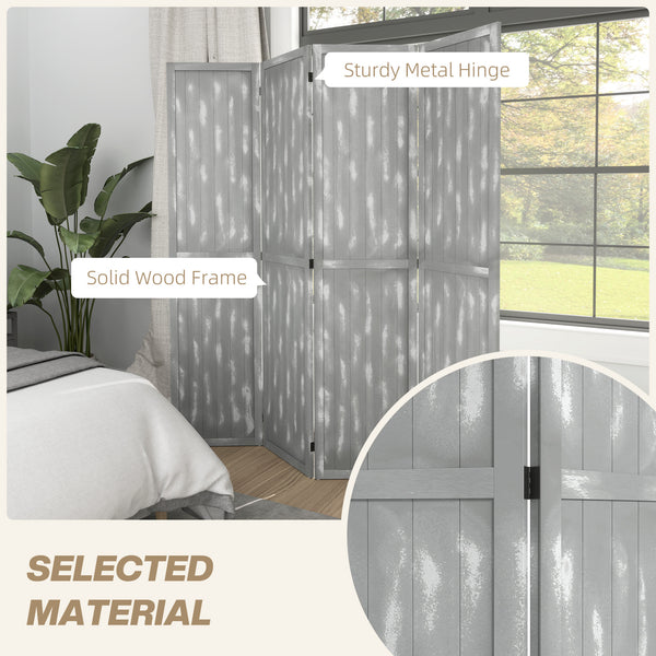 Folding room divider screen, gray