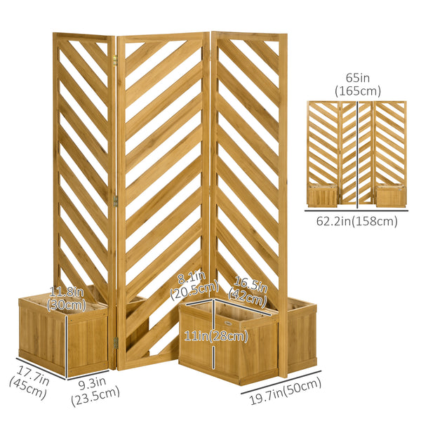 Garden screen with planters