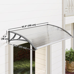 3.6 x 2 ft transparent door and window canopy