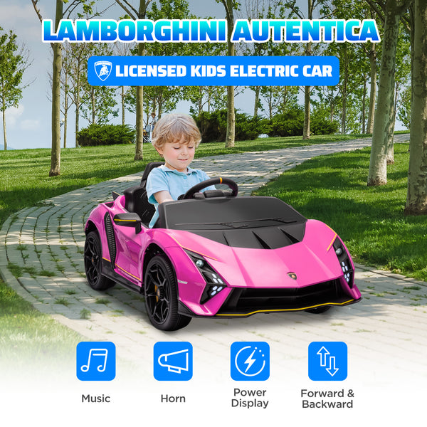 Licensed Lamborghini Autentica 12V with remote control, pink