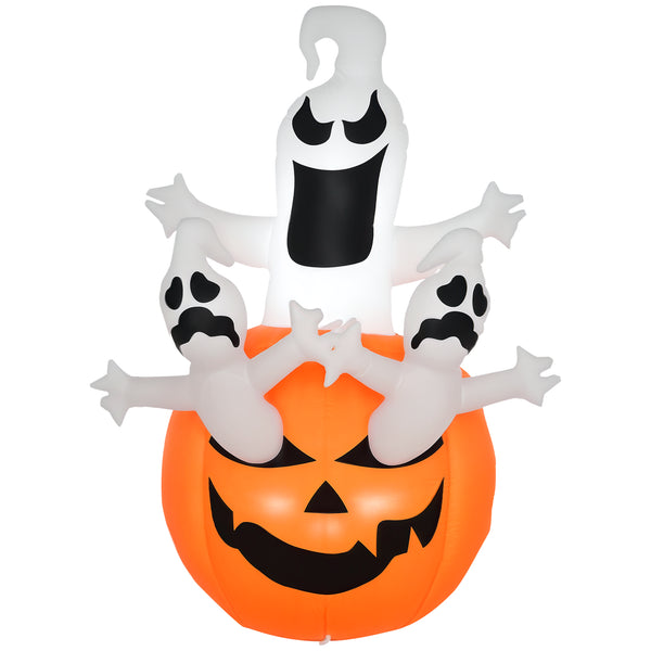 1.8m Tall Inflatable Halloween Lantern with Ghosts, Lantern, Pumpkin and LED Lights