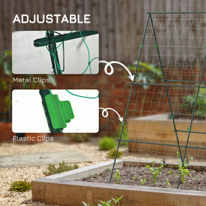 Metal trellis with netting for cucumbers and other climbing plants