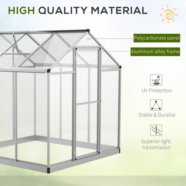 Garden greenhouse with polycarbonate panels