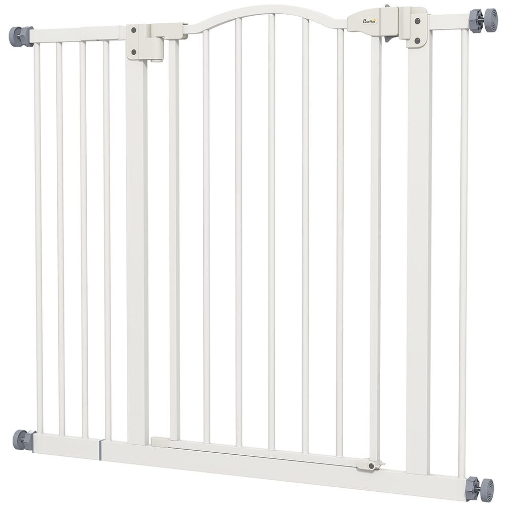 Extra Tall White Dog Gate with Door