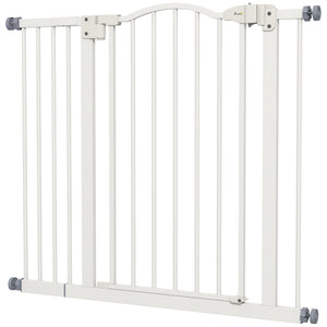 Extra Tall White Dog Gate with Door