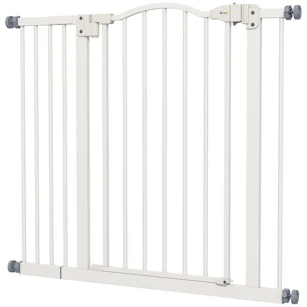 Extra Tall White Dog Gate with Door