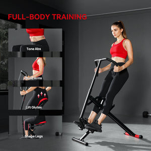 Foldable squat machine for full-body workout with adjustable seat