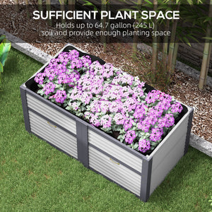 Raised wooden planter with storage