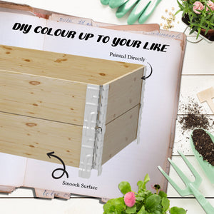 Raised wooden planter with two compartments