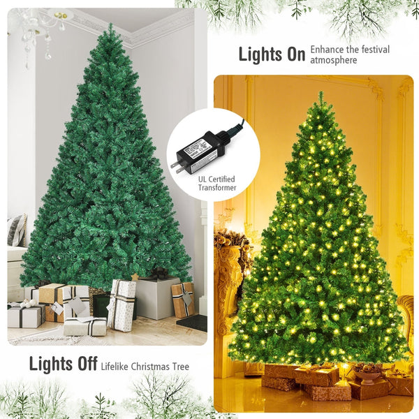 Arbre de Noël artificiel en PVC de 7 pieds avec lumières LED