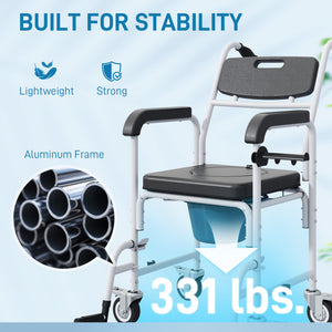 Black shower wheelchair for elderly people