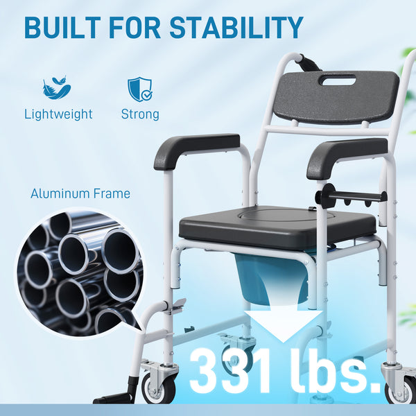Black shower wheelchair for elderly people