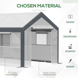 Sturdy, wind-resistant greenhouse with optimal ventilation, white