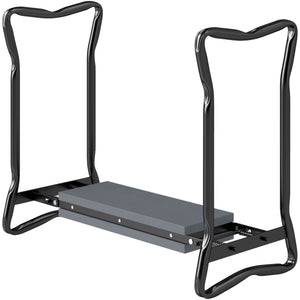 Folding garden stool with seat and knee support, thick cushion and handles