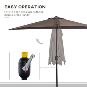 9-foot half-round parasol, coffee color 