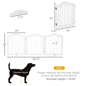 3-Panel Foldable White Dog Gate