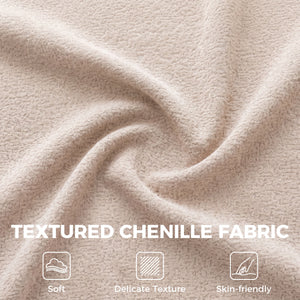 Beige chenille 3-seater sofa, 89"