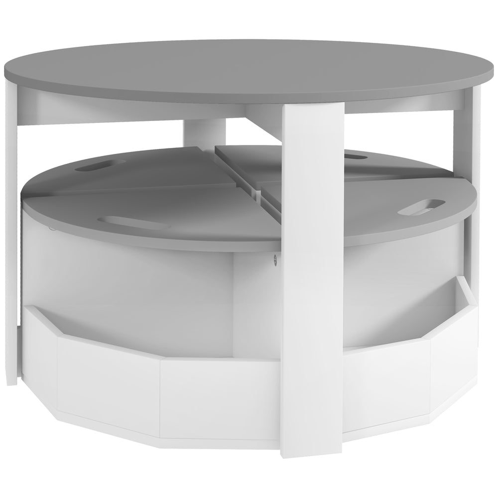 5 Piece Kids Table and Chair Set with Storage, Grey
