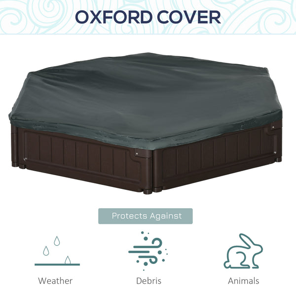 Sandpit with waterproof Oxford fabric cover, brown
