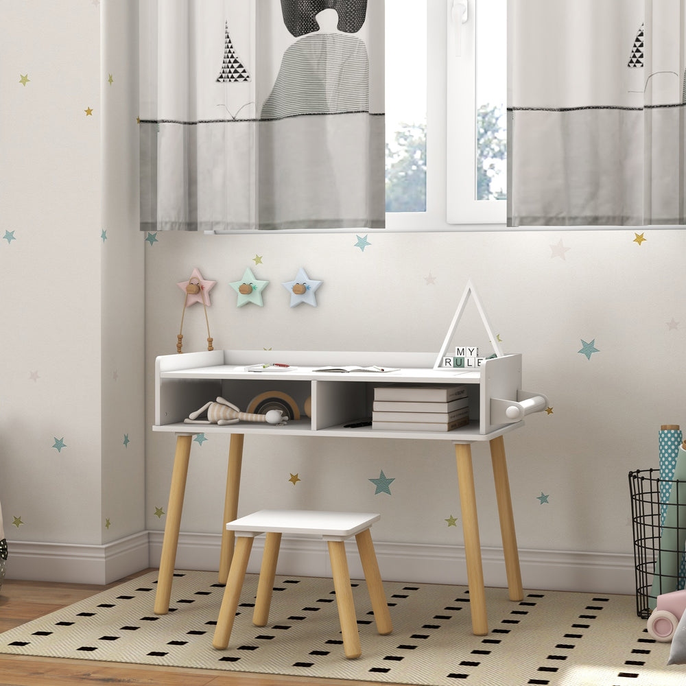 3-in-1 table and chair set for playing, drawing, reading, blue