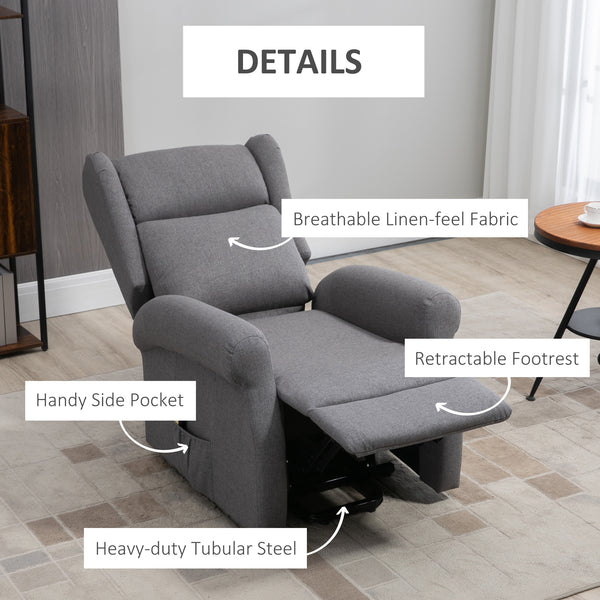 Electric Recliner Lift Chair with Footrest, Grey