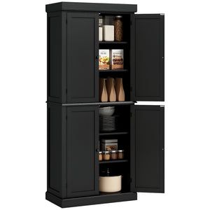 Kitchen cabinet with 4 doors, black